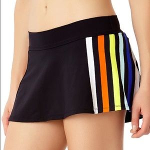 💦ANNE COLE Stripe Out Skirted Bikini Bottom, NWT